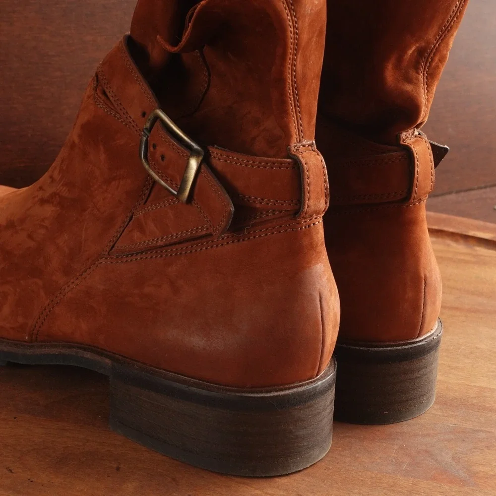 Paul Green Boots Womens SZ UK 6 US 8.5 Brown Denver Western Moto Coastal Cowgirl
